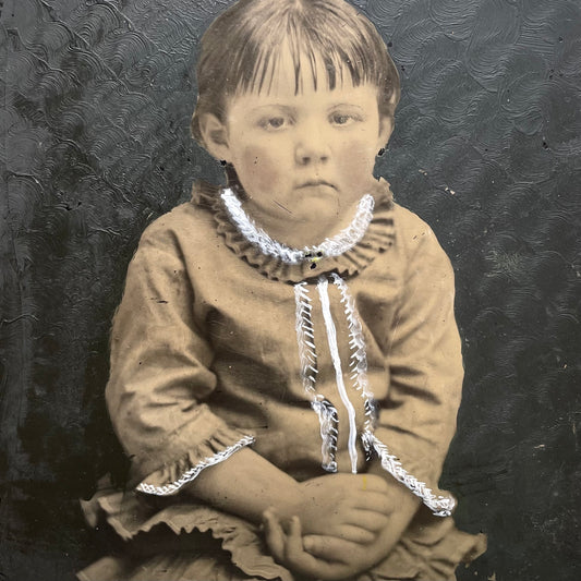 The Saddest Girl | Full Plate Framed Tintype