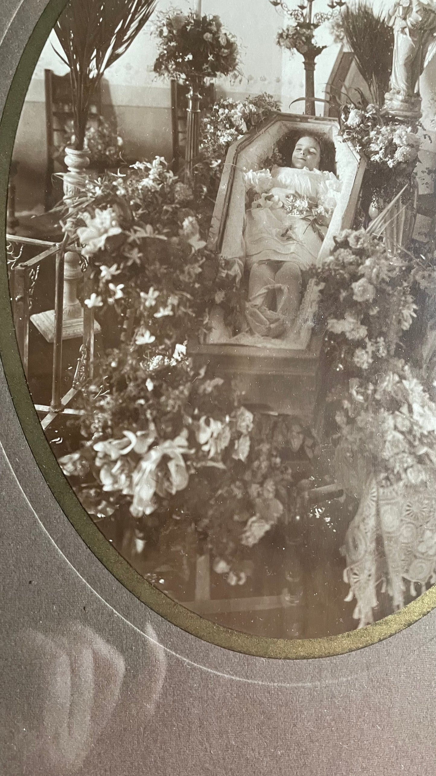 Antique Post Mortem Photo of Child in Casket
