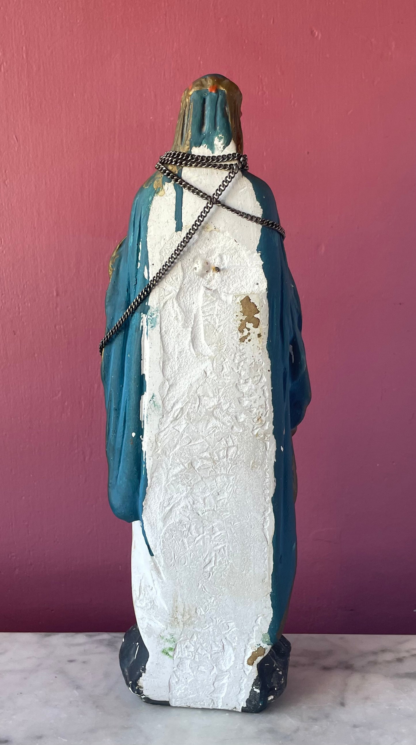 Antique Madonna Chalkware Figure