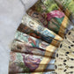 Victorian Pierced Bone Fan with Hand Colored Leaves