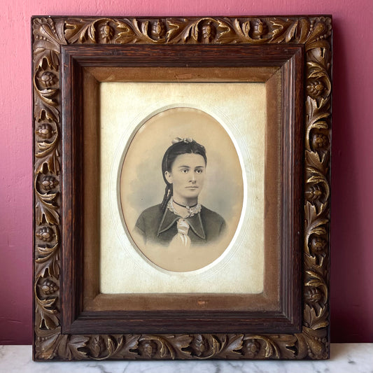 Victorian Solar Enlargement in Original Frame