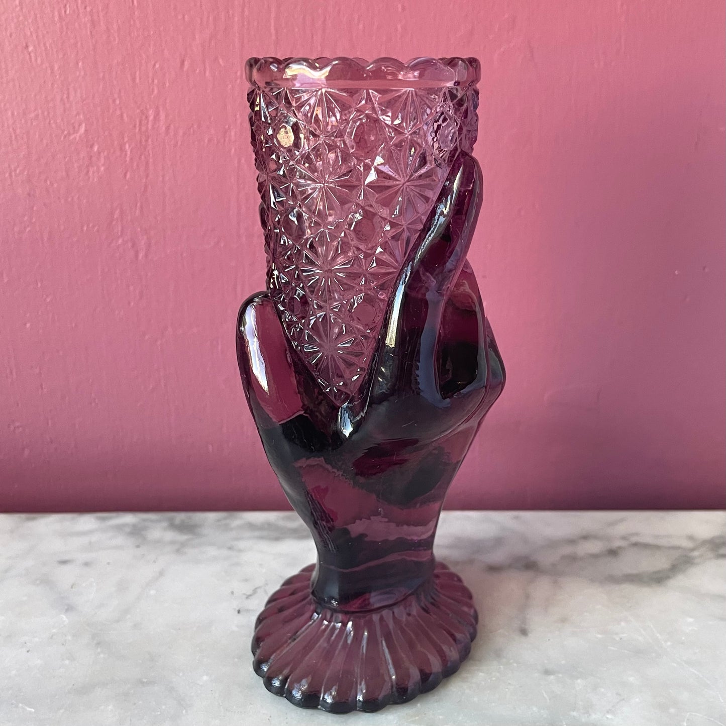 Victorian Amethyst Glass Hand Vase