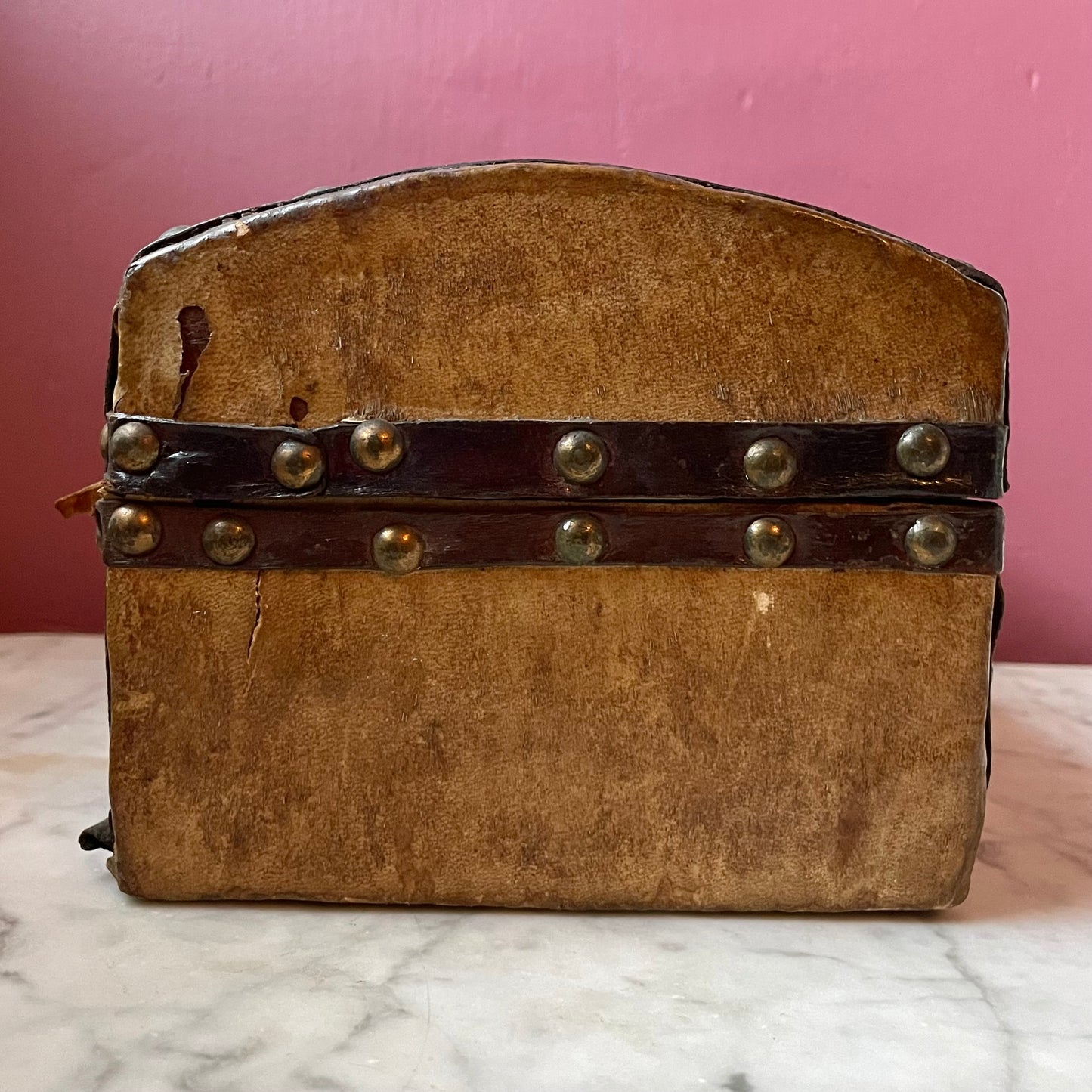 Early Victorian Hide Covered Document Box