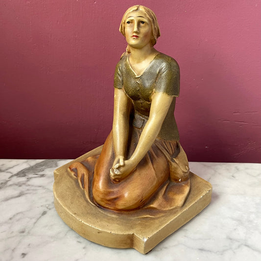 Joan of Arc at Prayer Chalkware Statue | New Art Wares