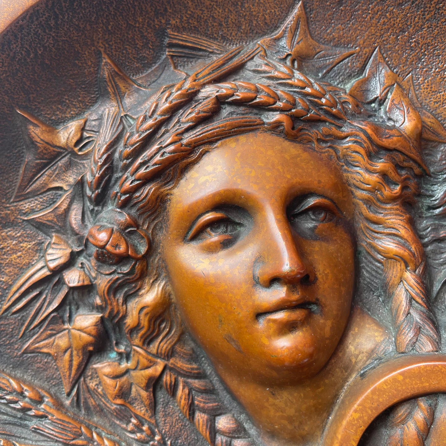Harvest Goddess | Antique Bradley & Hubard Plaque