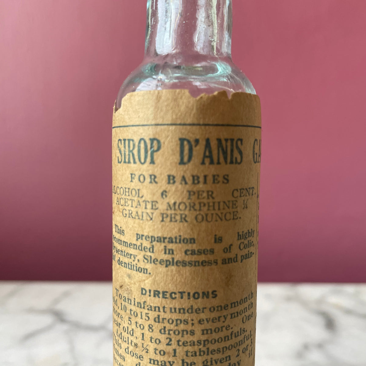 Antique Morphine Bottle | Sirop d'Anis Gauvin