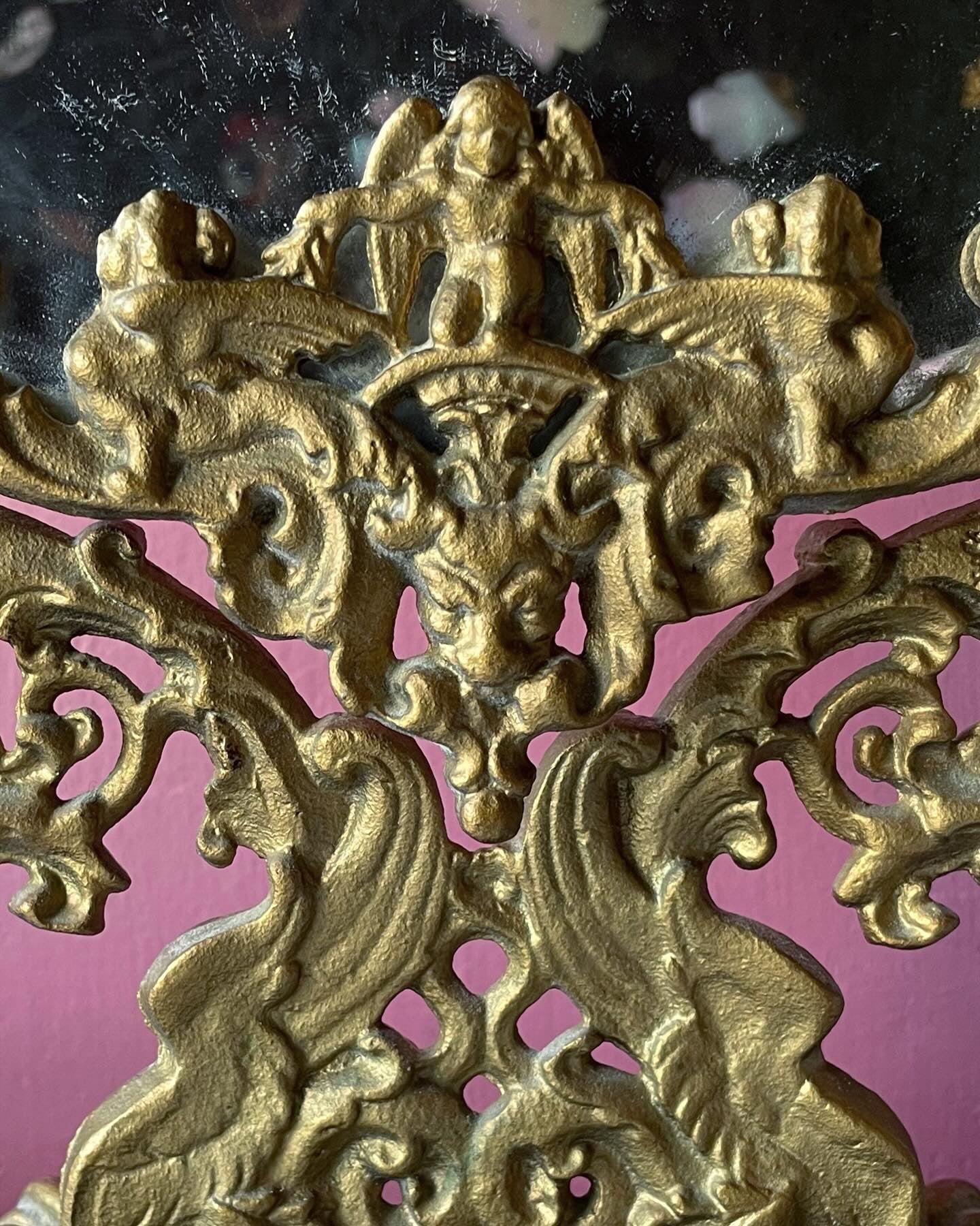 Victorian Revival Cupid Mirror | Iron Art Works