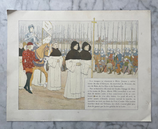 Jeanne d’Arc Antique Print | Double Sided | M. Boutet de Monvel