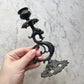 Antique Cast Iron Griffin Candleholders