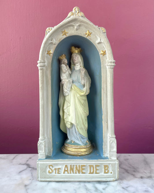 Vintage Madonna & Child Chalkware | Saint Anne de Beaupré Souvenir