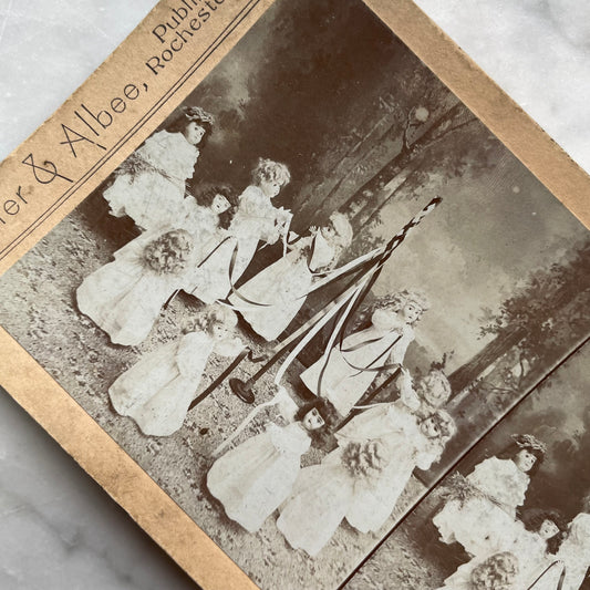 The Dolls’ May Queen | Antique Stereocard