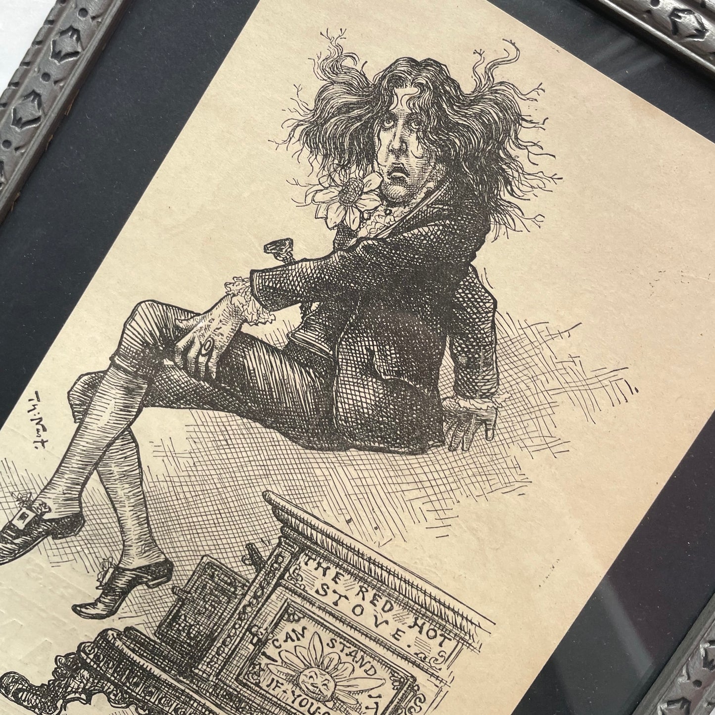 Antique Oscar Wilde Cartoon | Harper’s 1882 | Cast Iron Stoves