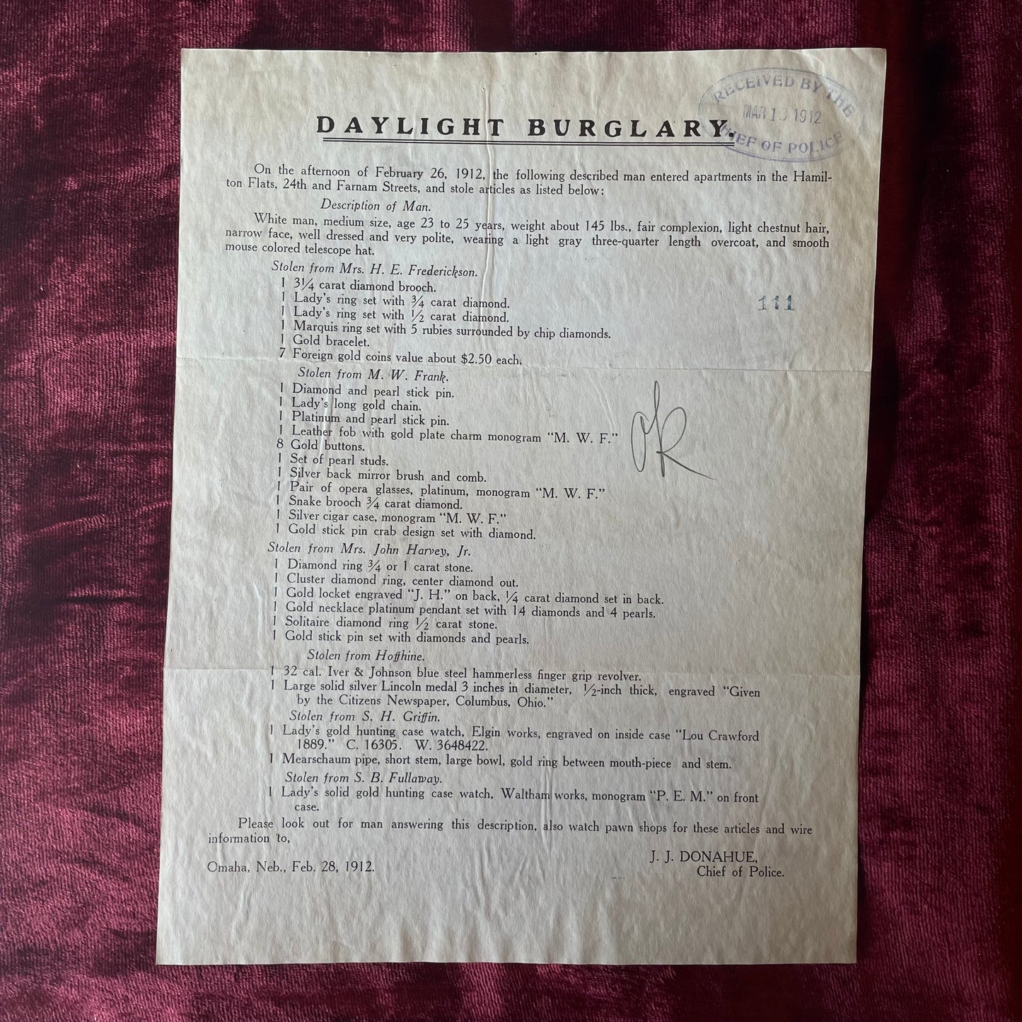 Antique Police Documents | 1910s