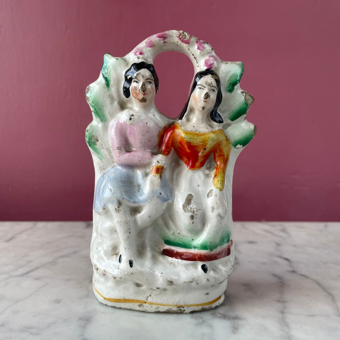 Antique Staffordshire Figure of Two Women