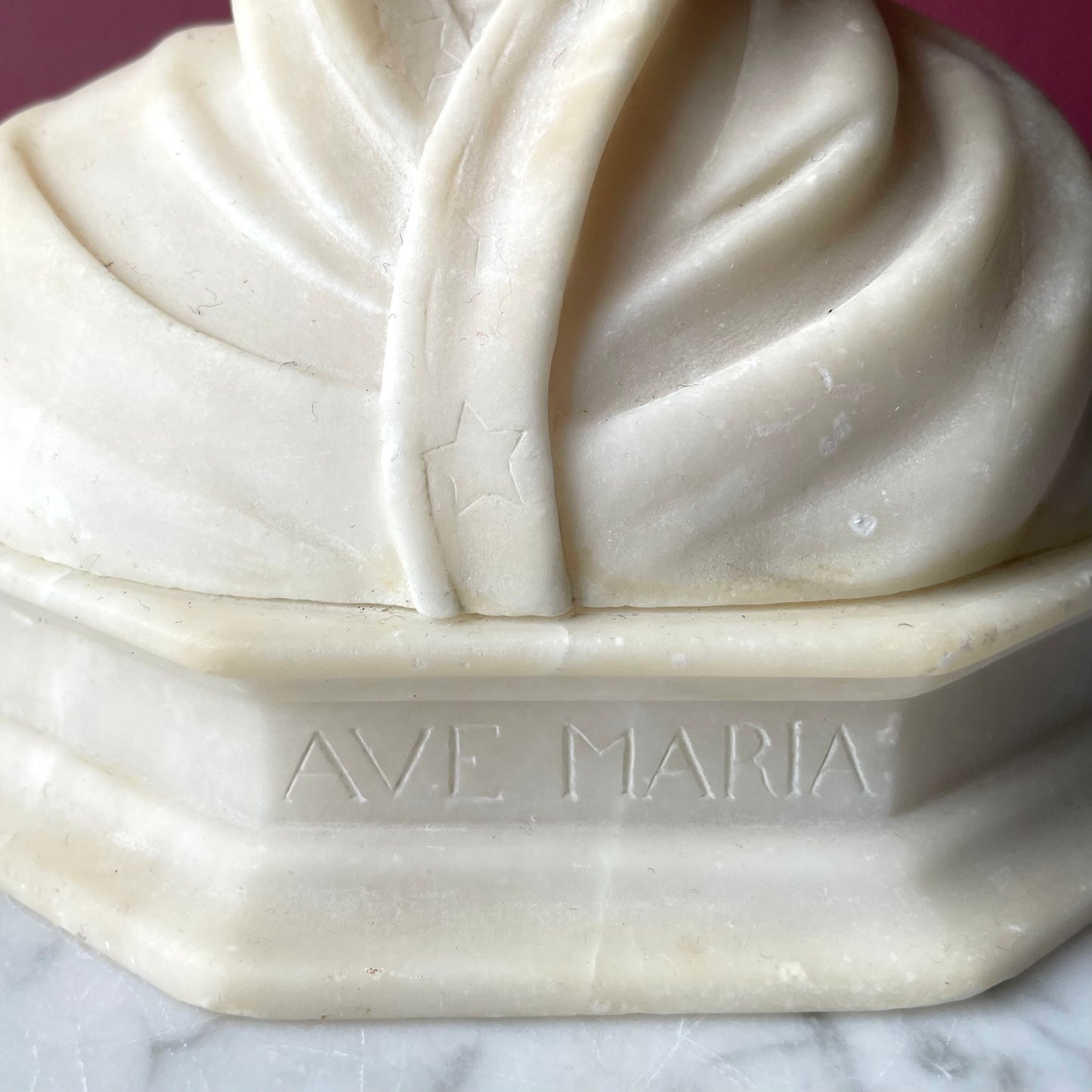 Ave Maria | Antique Alabaster Bust of Mary