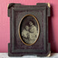 Victorian Tintype Photo of Two Women in Velvet Frame | Sapphic Interest