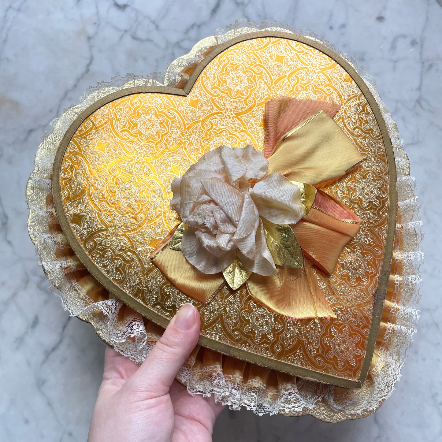 Vintage Heart Shaped Candy Box