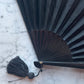 Victorian Black Silk Mourning Fan