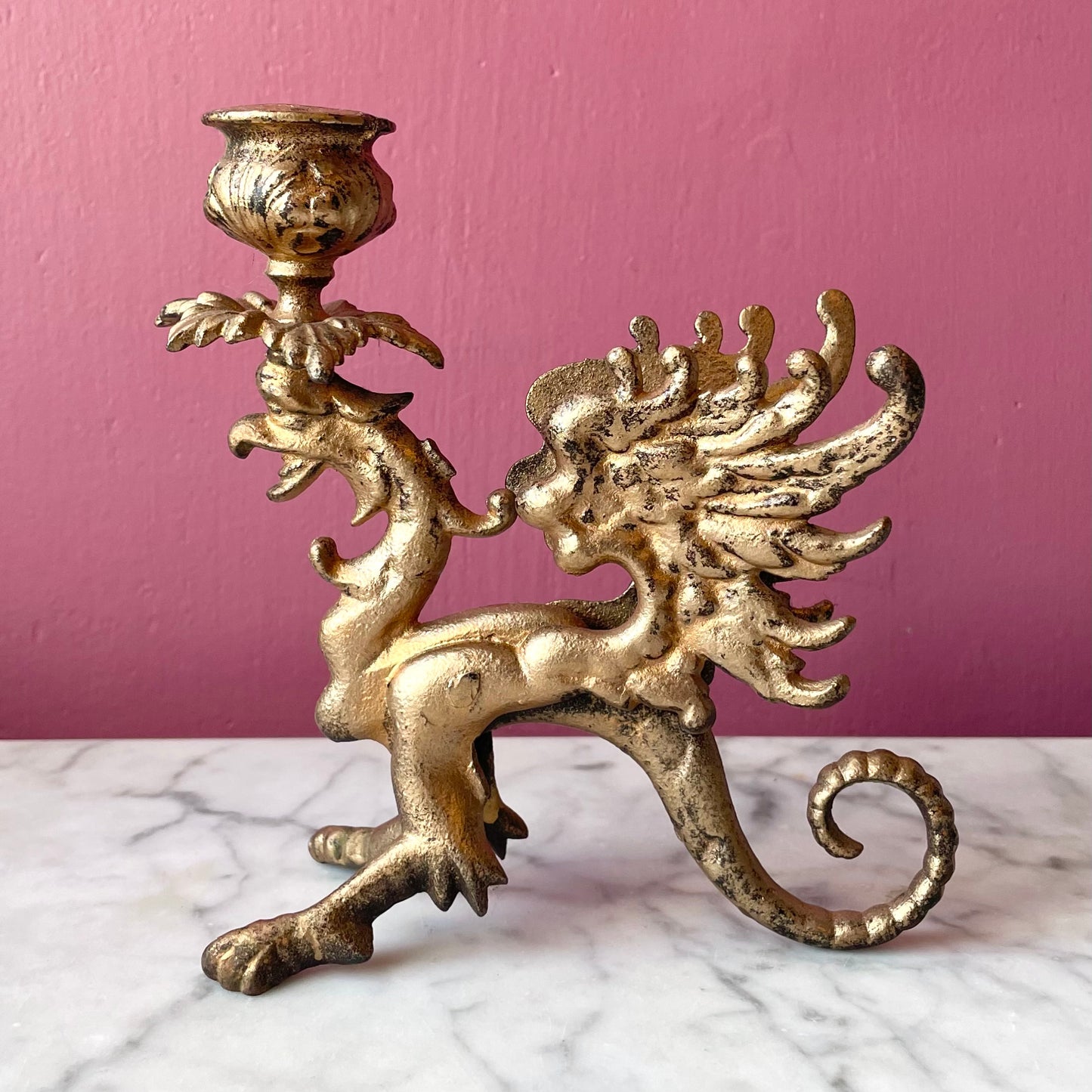 Antique Griffin Candeholder
