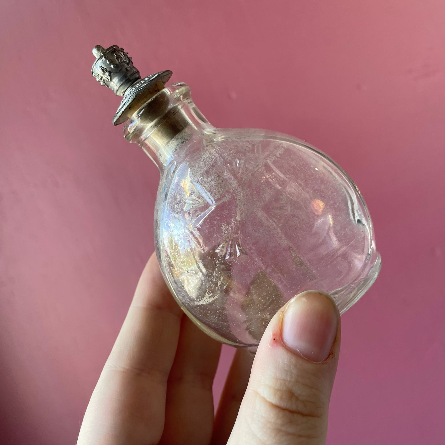 Antique Glass Holy Water Bottle