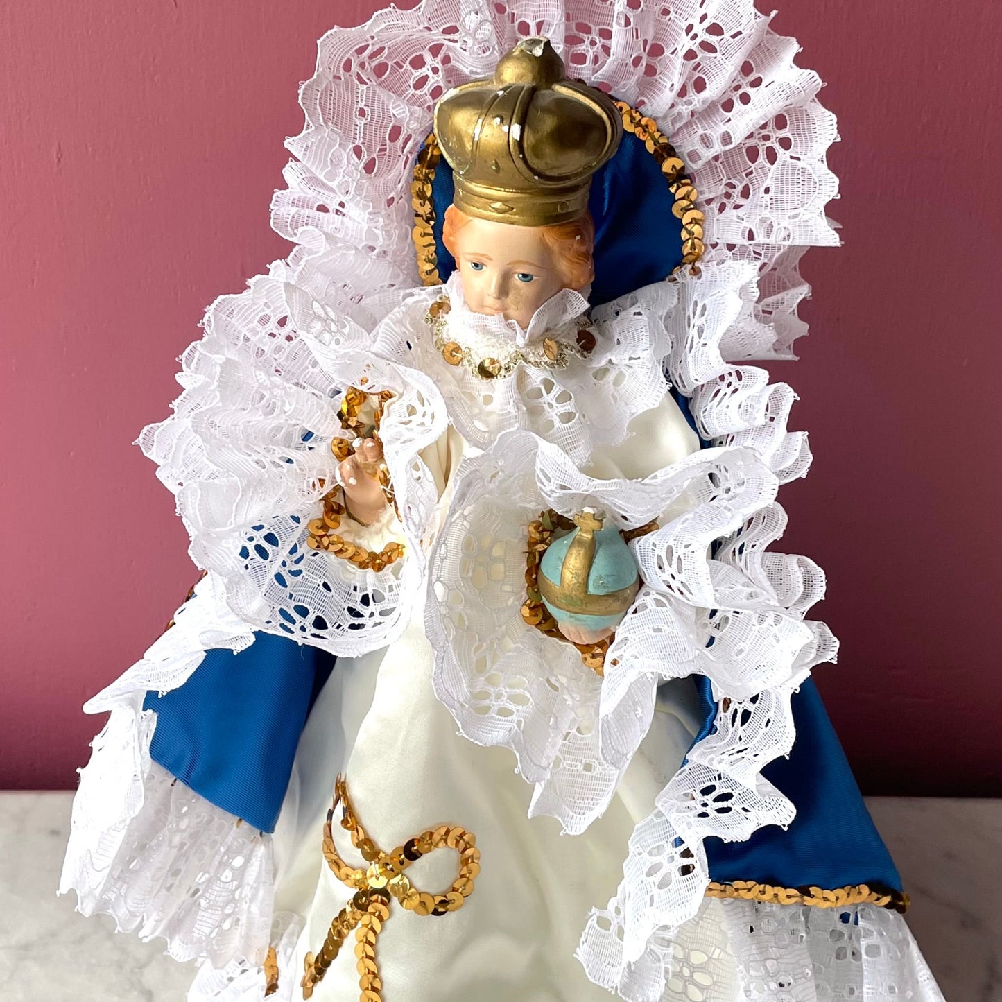 Vintage Infant of Prague Statue with Vestments