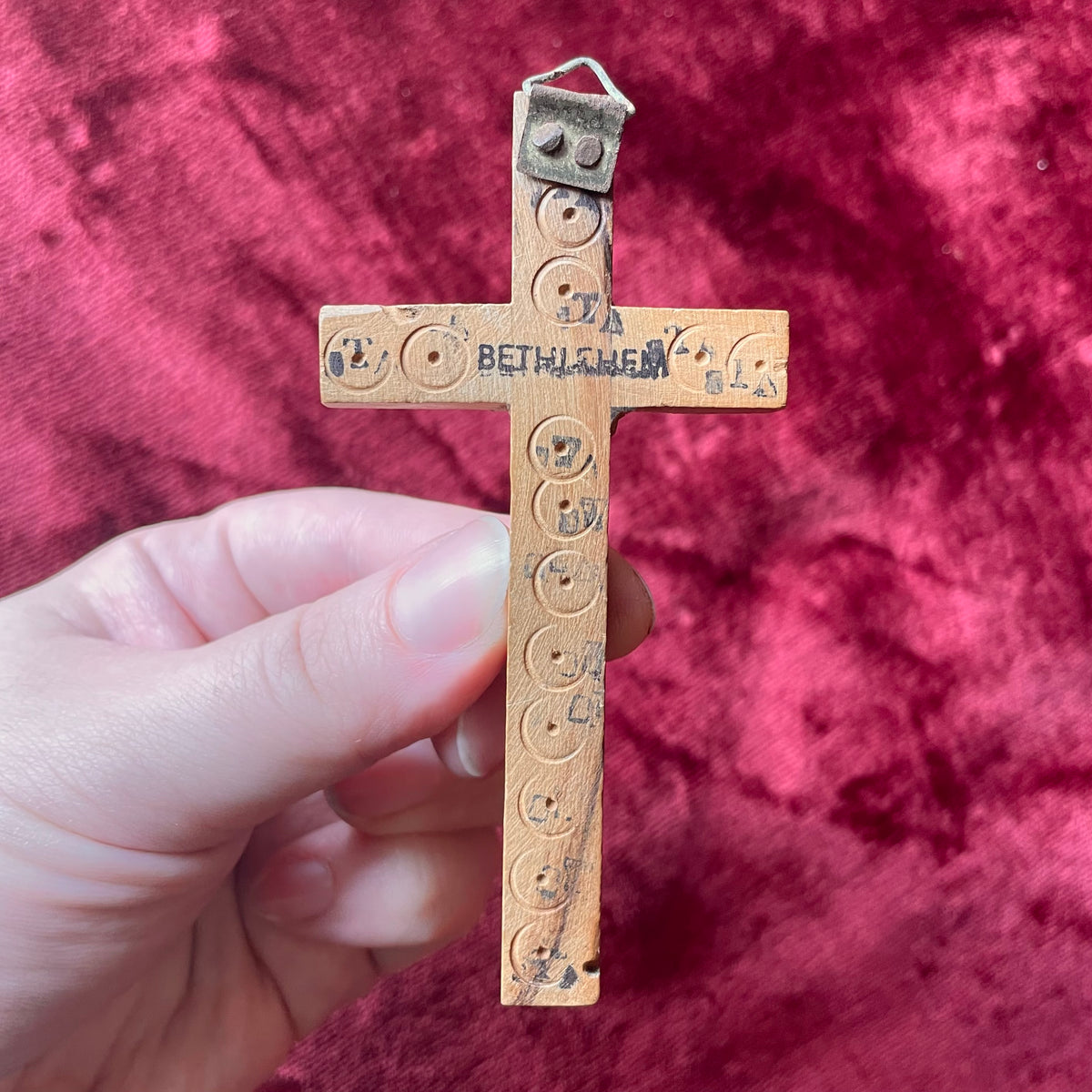 Vintage Abalone Crucifix | Holy Land Souvenir