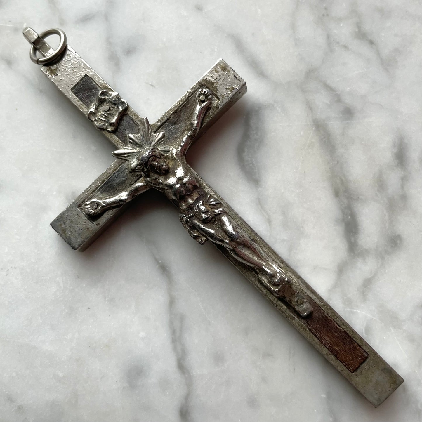 Antique Wood and Metal Crucifix