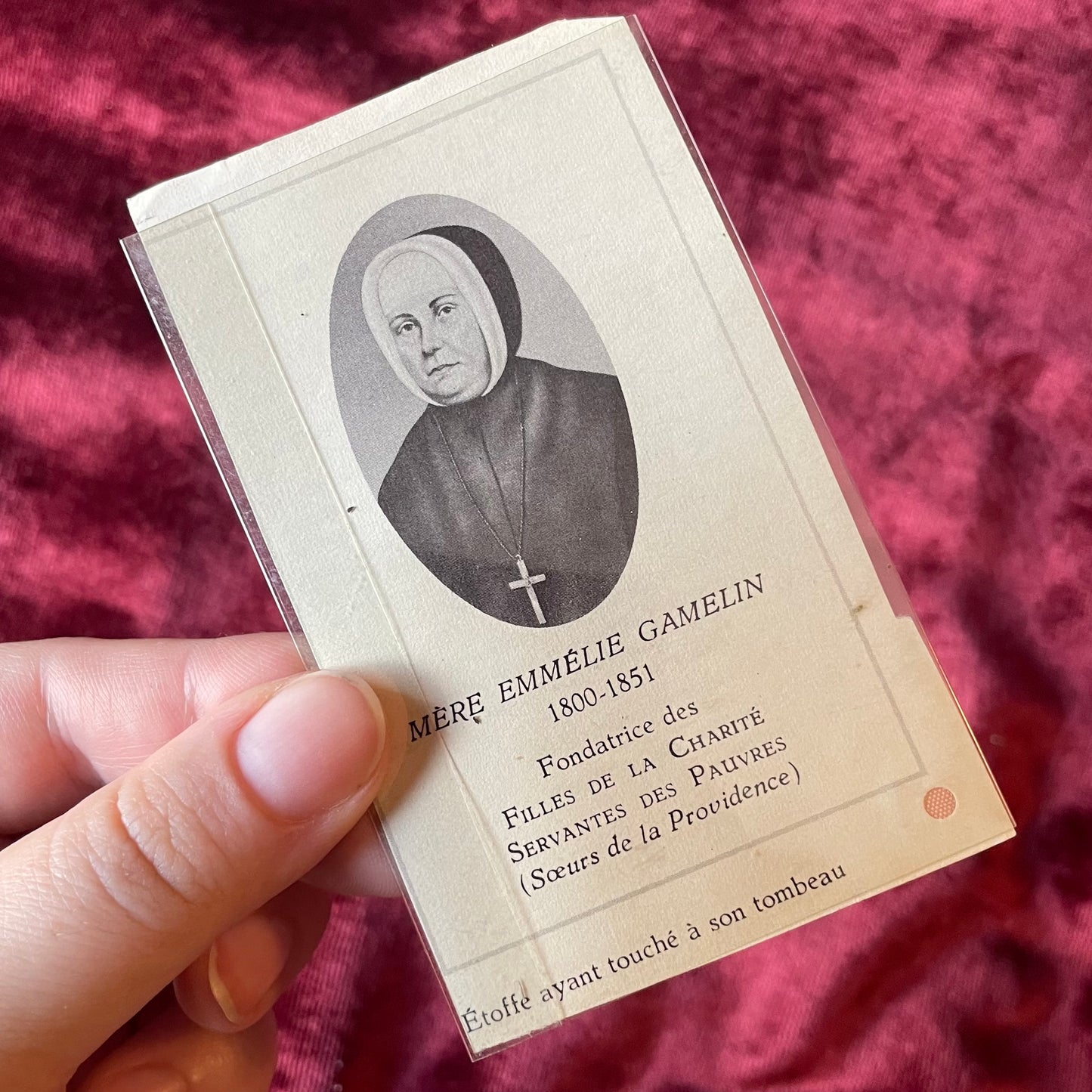 Blessed Émilie Gamelin Holy Card | Tertiary Relic