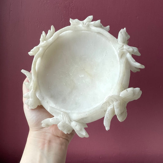 Antique Alabaster Vide Poche