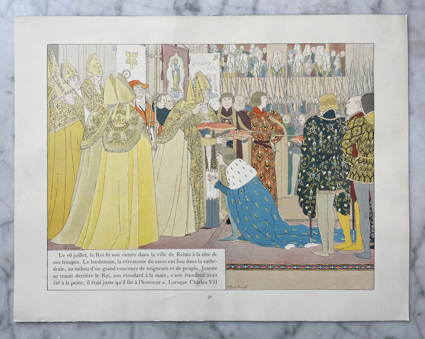 Jeanne d’Arc Antique Print | Double Sided | M. Boutet de Monvel