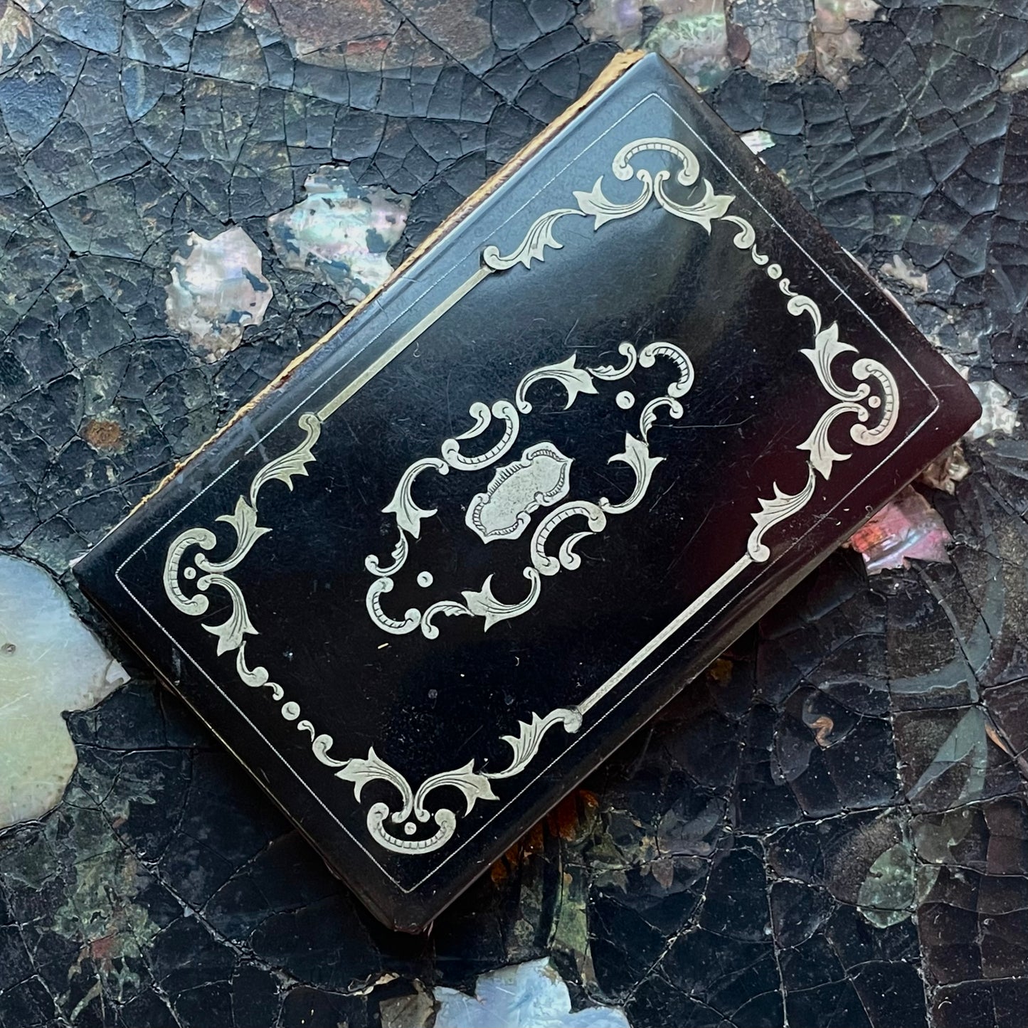 Victorian Silver Inlaid Calling Card Case
