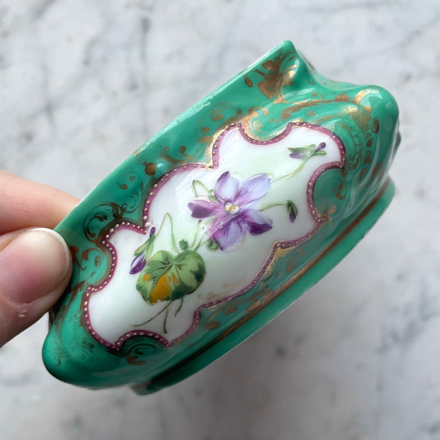 Victorian Powder Box with Violets