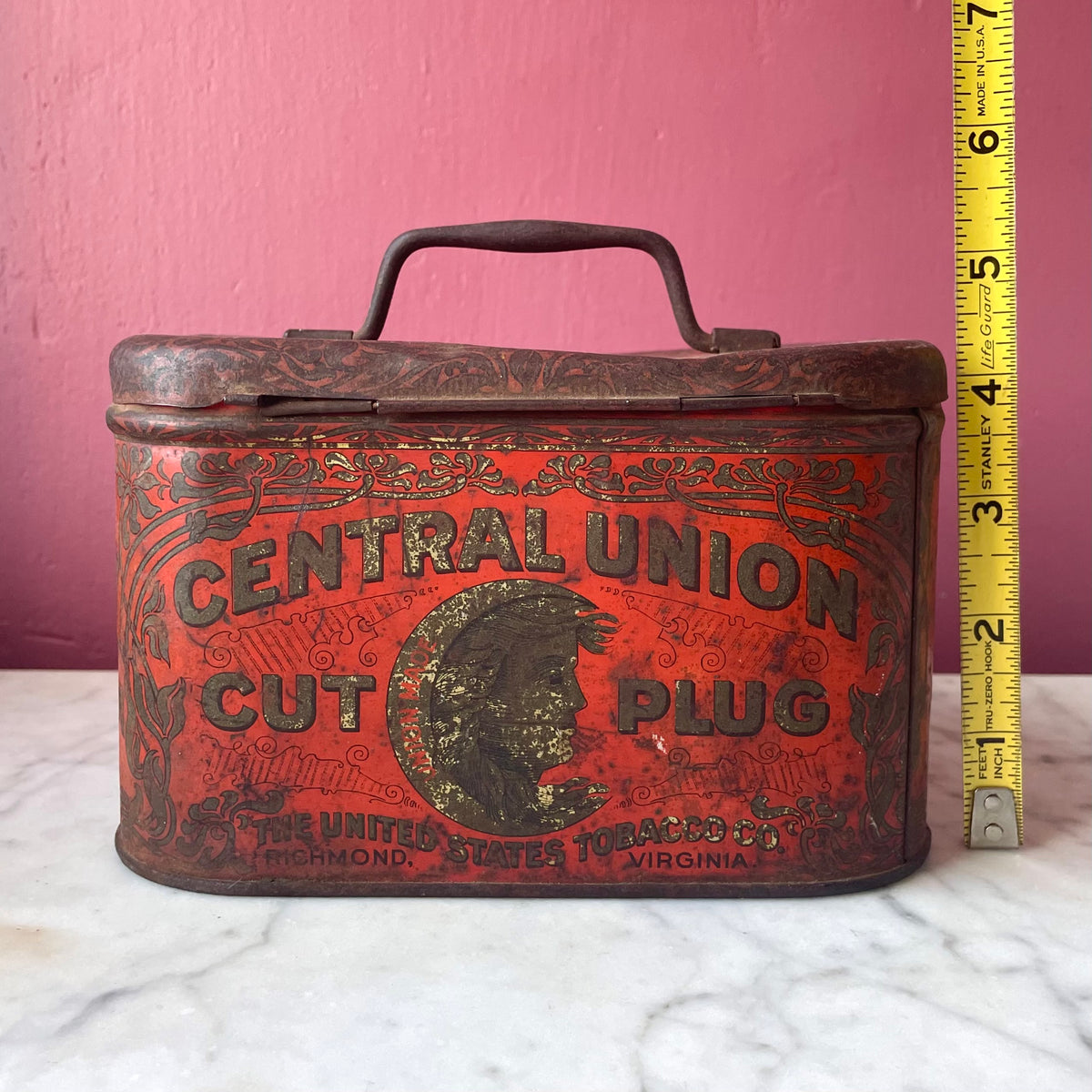 Victorian Central Union Cut Plug Tobacco Tin