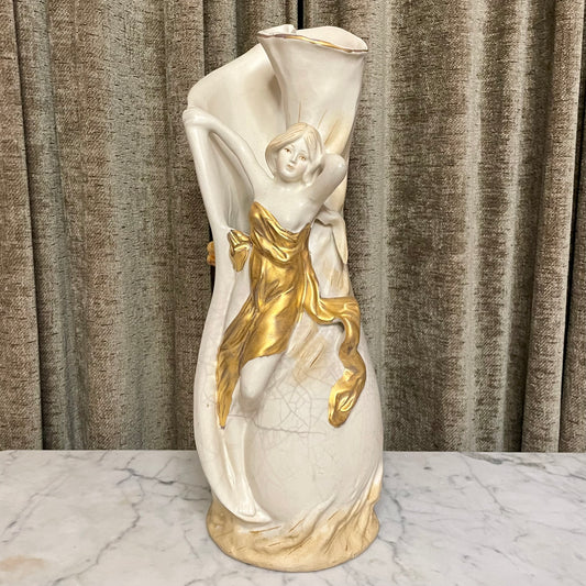 Art Nouveau Royal Dux Style Vase with Nymph
