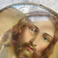 Vintage Sacred Heart of Jesus Print under Domed Glass