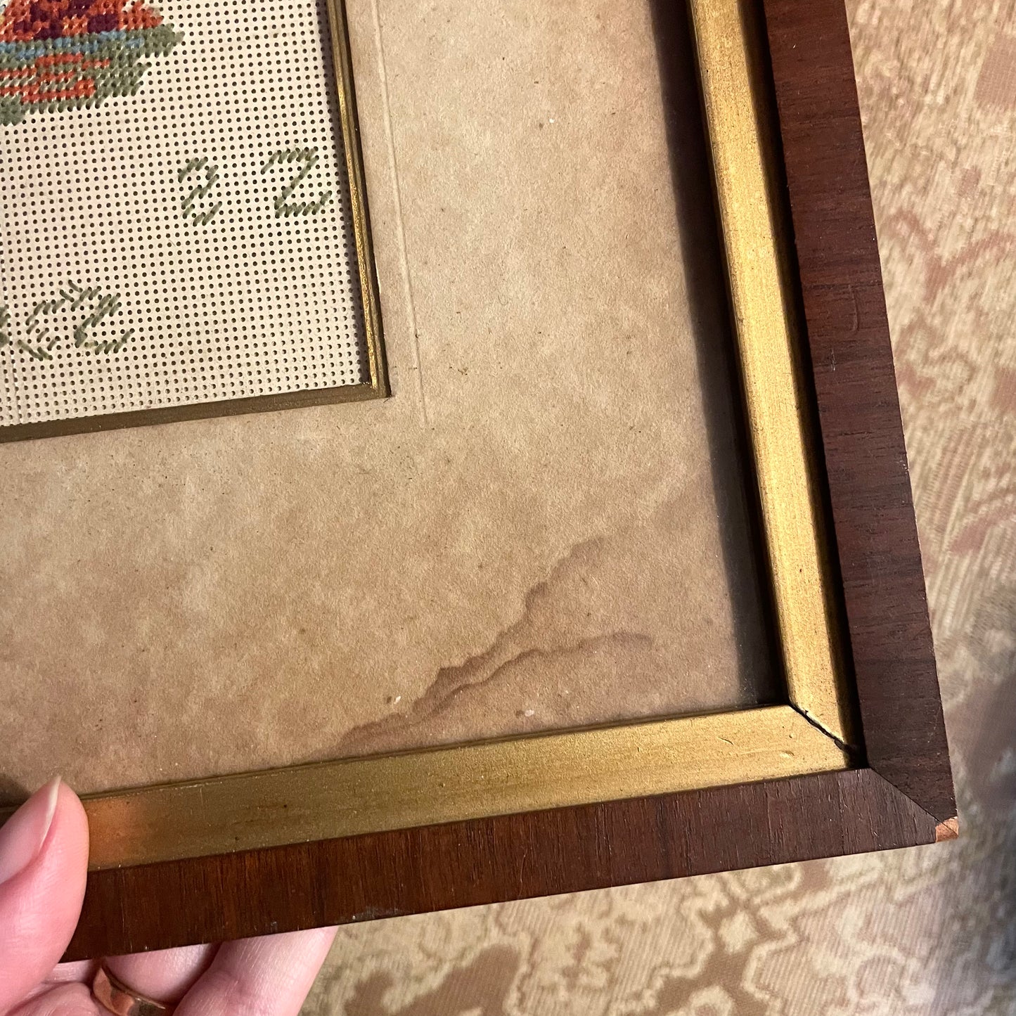 Victorian Punchwork Embroidered Memorial | Weeping Willow