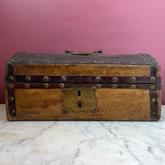 Early Victorian Hide Covered Document Box