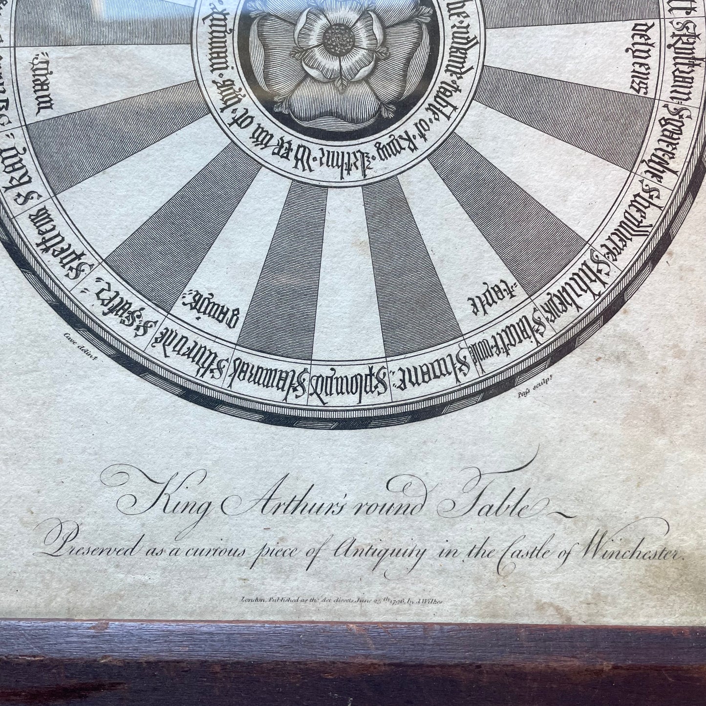 King Arthur’s Round Table | 1796 | Winchester Castle | Antique Engraving