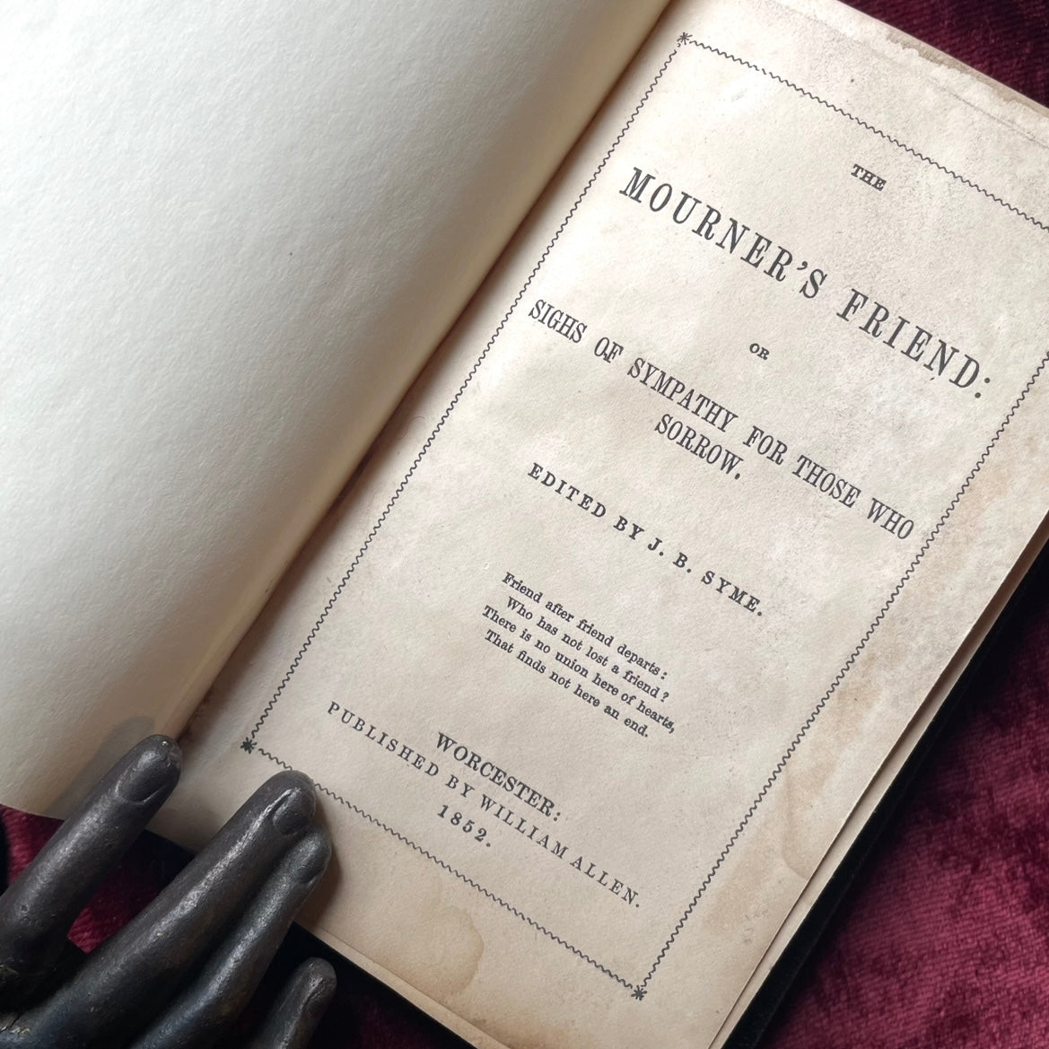 The Mourner’s Friend | Sighs of Sympathy for Those Who Sorrow | 1852