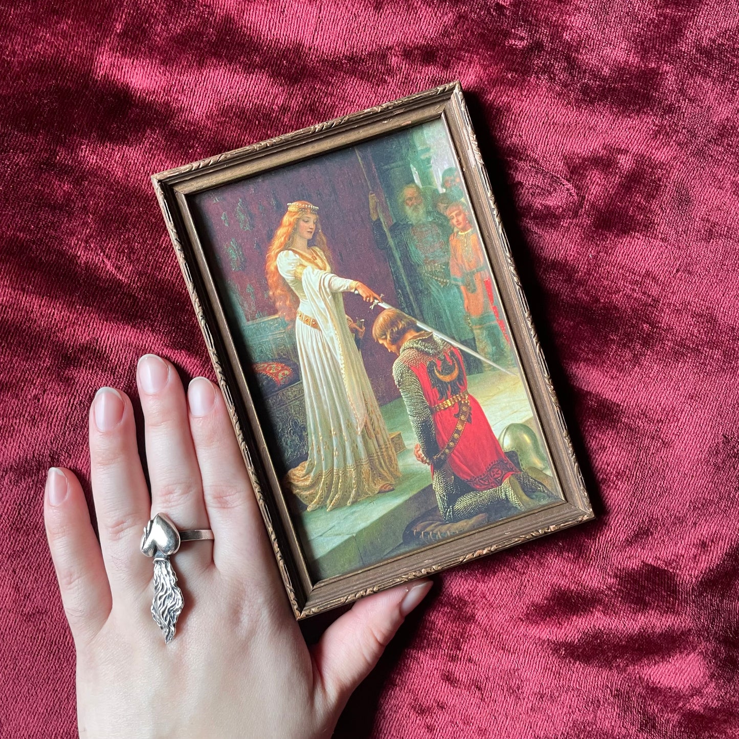 The Accolade by Edmund Leighton | Miniature Framed Print