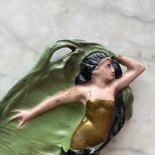 Antique Cast Iron Mermaid Dish