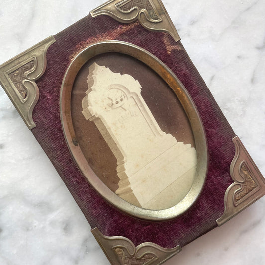 Victorian Tombstone CDV in Velvet Frame