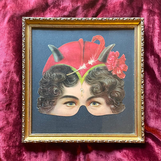 Victorian Style Framed Devil Mask