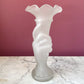 Antique Frosted Glass Hand Vase