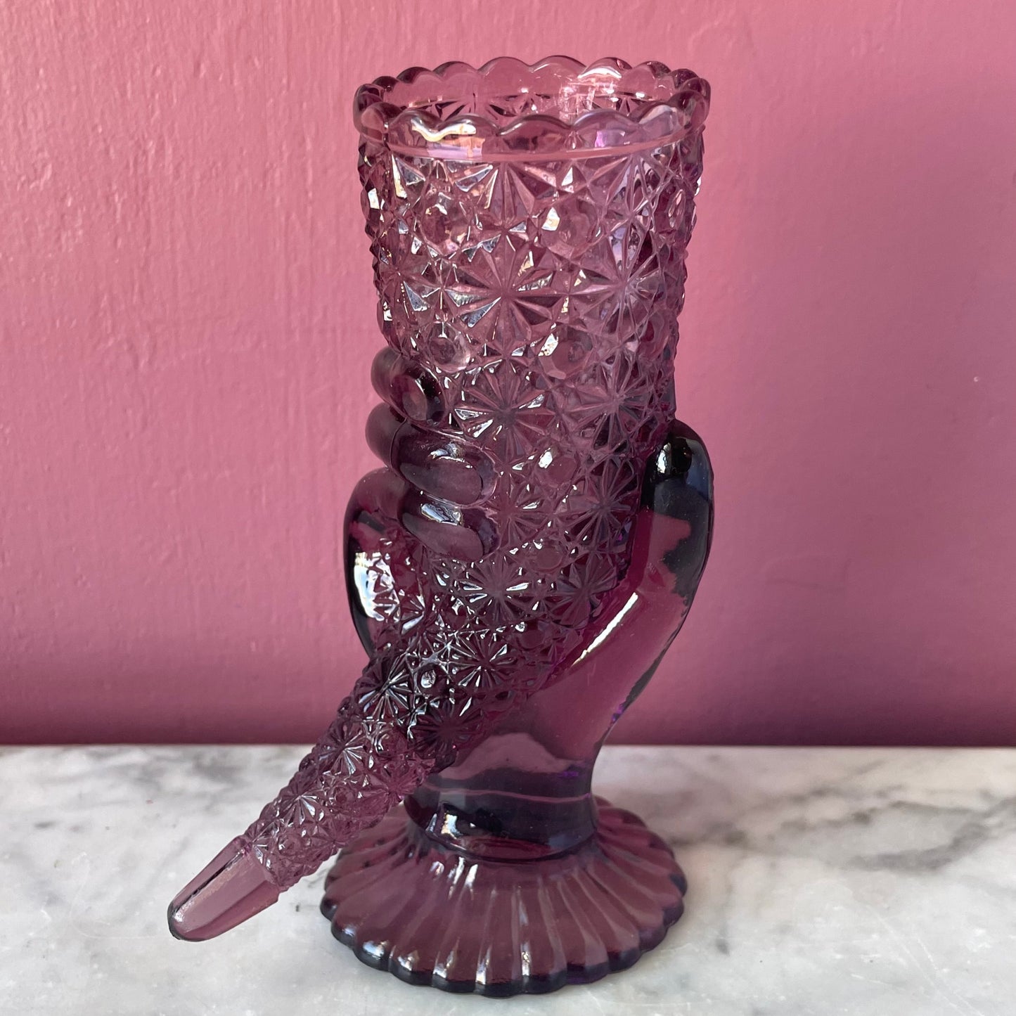 Victorian Amethyst Glass Hand Vase