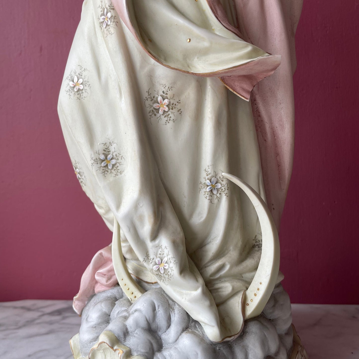 Victorian Immaculate Conception of Mary Bisque Statue
