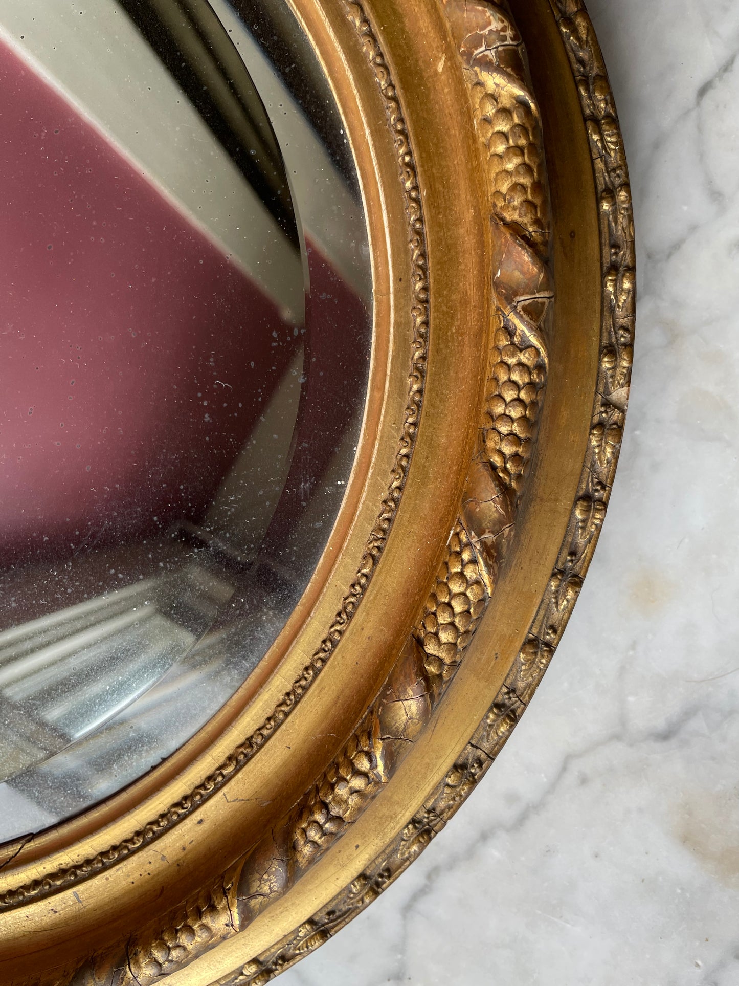 Victorian Round Gilded Mirror