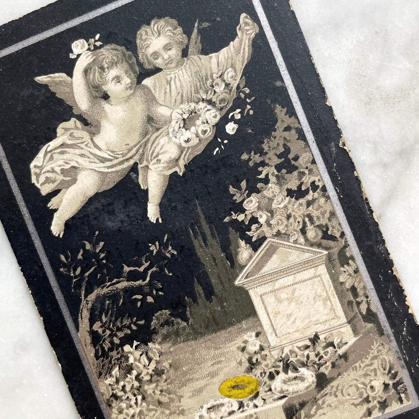 Antique Mourning Card with Cherubs, 186