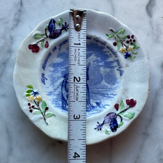 Victorian Devotional Transferware Plate | Keep Heaven in Your Eye, but Earth Beneath Your Feet