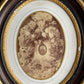 Victorian Funeral Flowers Photo in Oval Frame